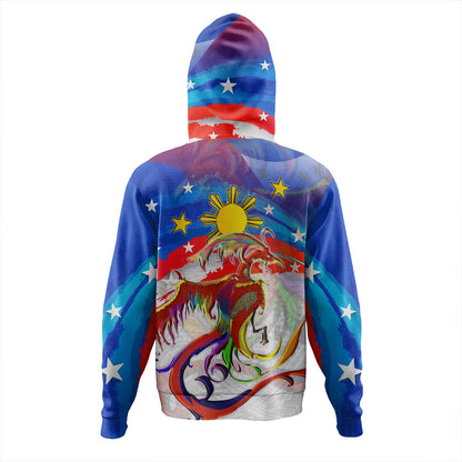 Philippines Filipinos Hoodie Sarimanok Maranao With Filipino Flag Design