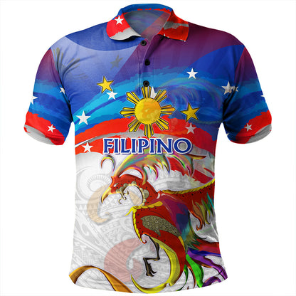 Philippines Filipinos Polo Shirt Sarimanok Maranao With Filipino Flag Design