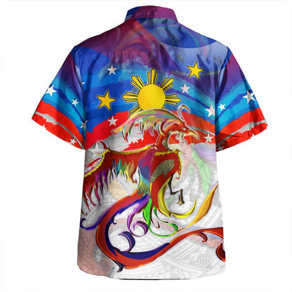 Philippines Filipinos Hawaiian Shirt Sarimanok Maranao With Filipino Flag Design