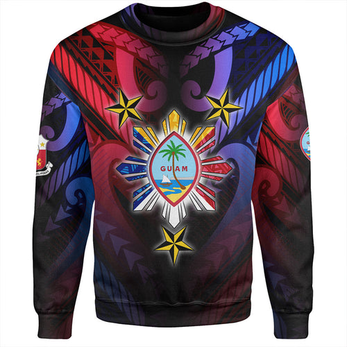Philippines Sweatshirt - Guam Seal With Philippines Sun And Stars
