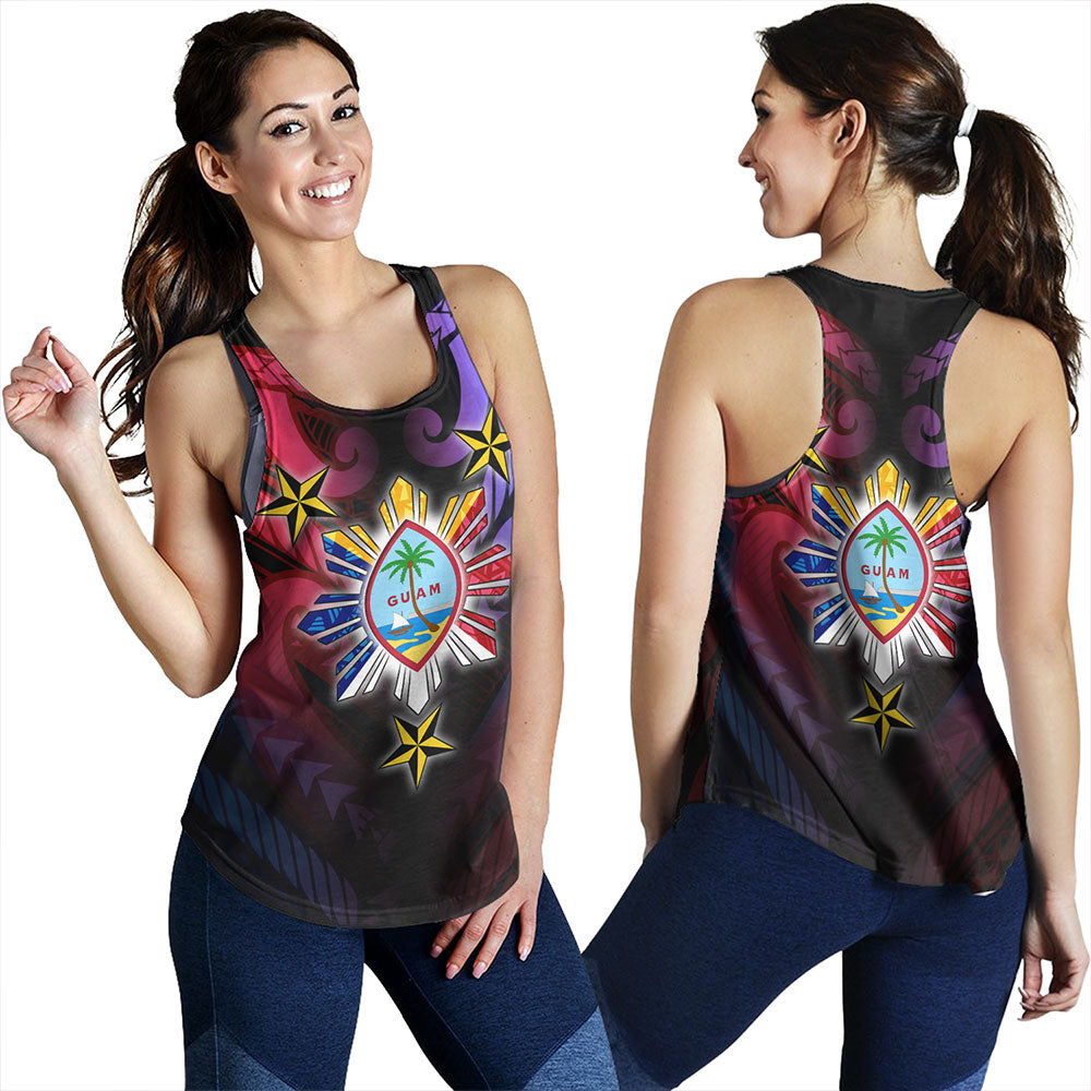 Philippines Women Tank - Guam Seal With Philippines Sun And Stars