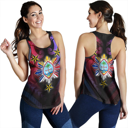 Philippines Women Tank - Guam Seal With Philippines Sun And Stars