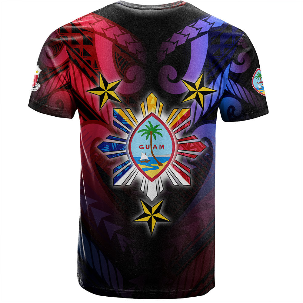 Philippines T-Shirt - Guam Seal With Philippines Sun And Stars