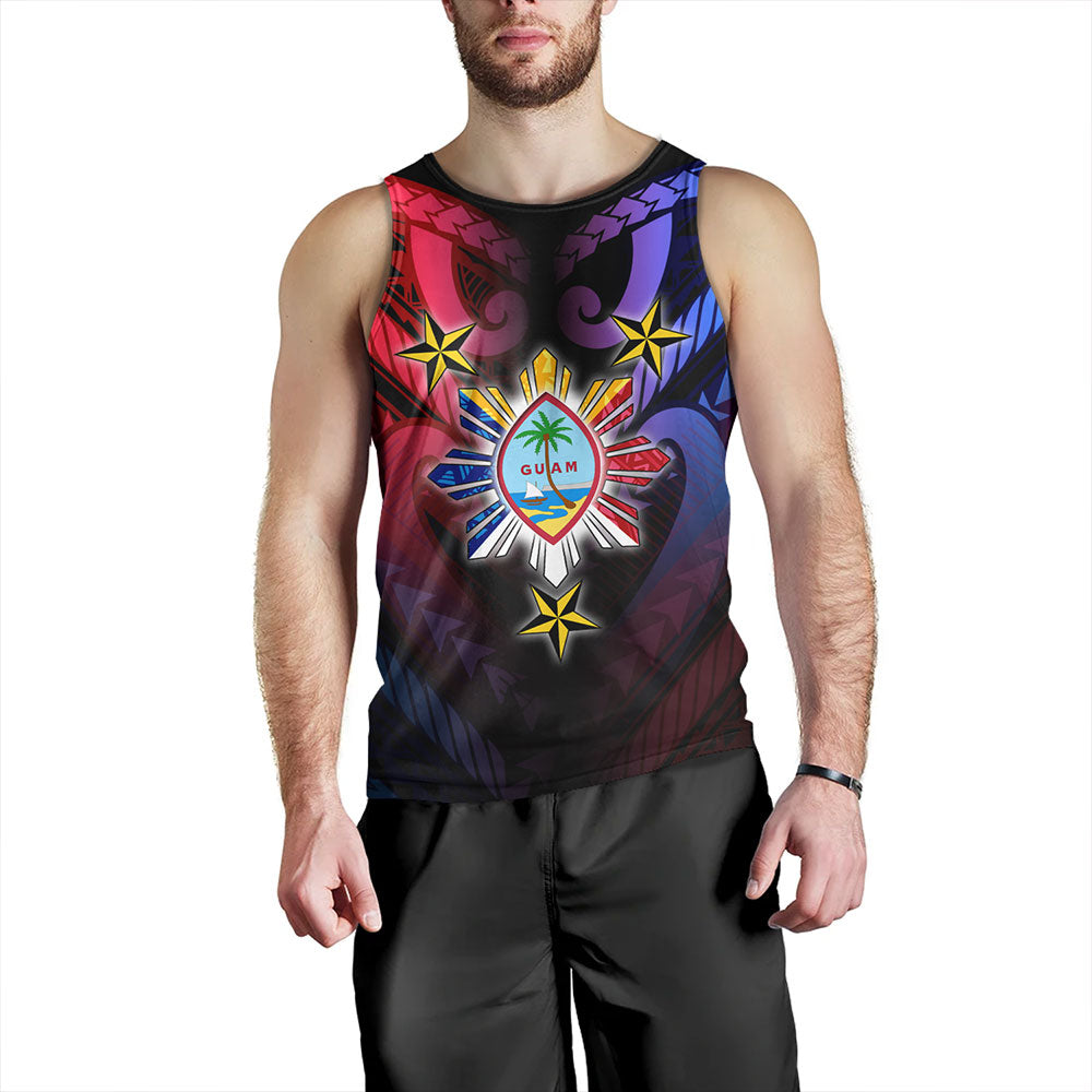 Philippines Tank Top - Guam Seal With Philippines Sun And Stars