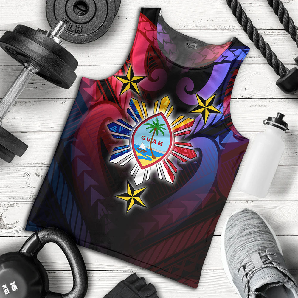 Philippines Tank Top - Guam Seal With Philippines Sun And Stars