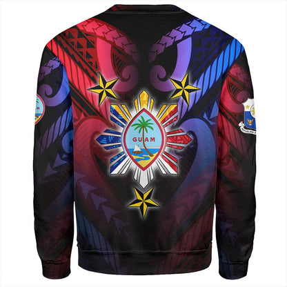Philippines Sweatshirt - Guam Seal With Philippines Sun And Stars