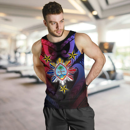 Philippines Tank Top - Guam Seal With Philippines Sun And Stars