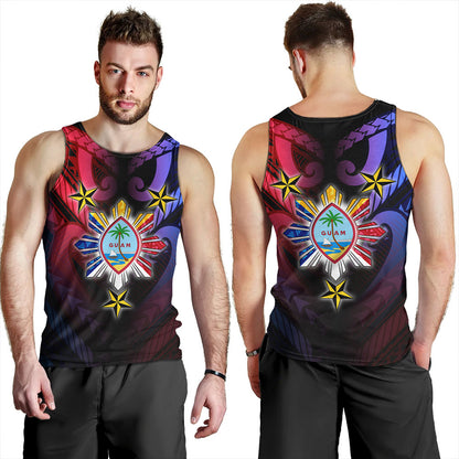 Philippines Tank Top - Guam Seal With Philippines Sun And Stars