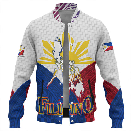 Philippines Baseball Jacket - Philippines National Bird With Sun And Stars Style