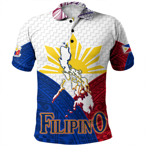 Philippines Polo Shirt - Philippines National Bird With Sun And Stars Style
