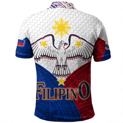 Philippines Polo Shirt - Philippines National Bird With Sun And Stars Style