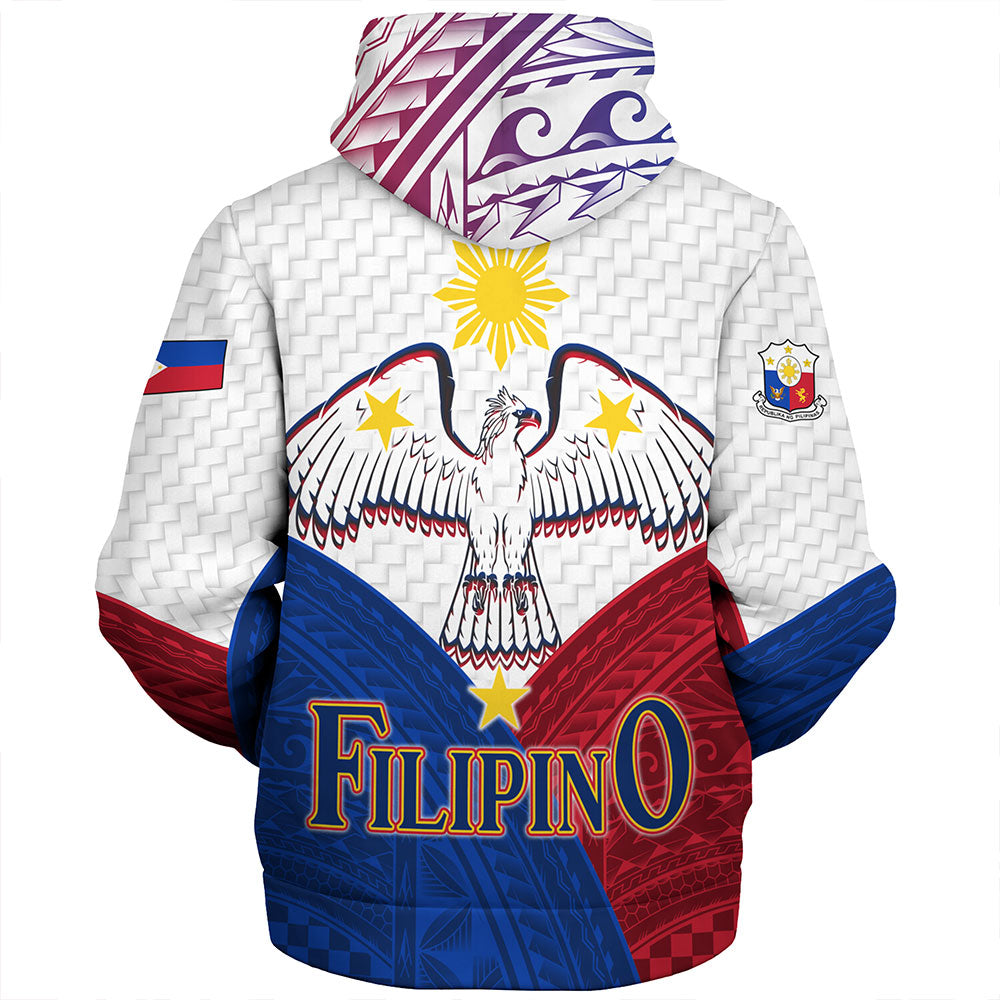 Philippines Sherpa Hoodie - Philippines National Bird With Sun And Stars Style