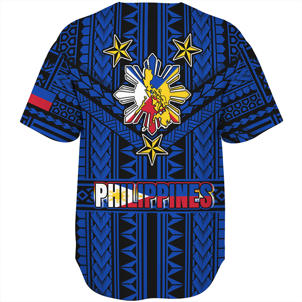 Philippines Baseball Shirt - Filipino Sun And Stars Tribal Tattoo Patterns Style