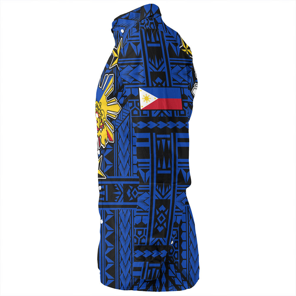 Philippines Long Sleeve Shirt - Filipino Sun And Stars Tribal Tattoo Patterns Style