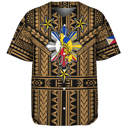 Philippines Baseball Shirt - Filipino Sun And Stars Tribal Tattoo Patterns Style