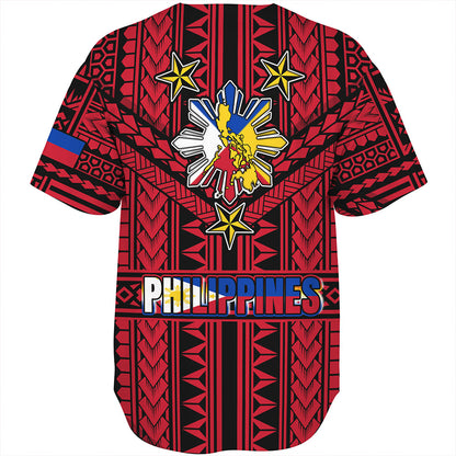 Philippines Baseball Shirt - Filipino Sun And Stars Tribal Tattoo Patterns Style