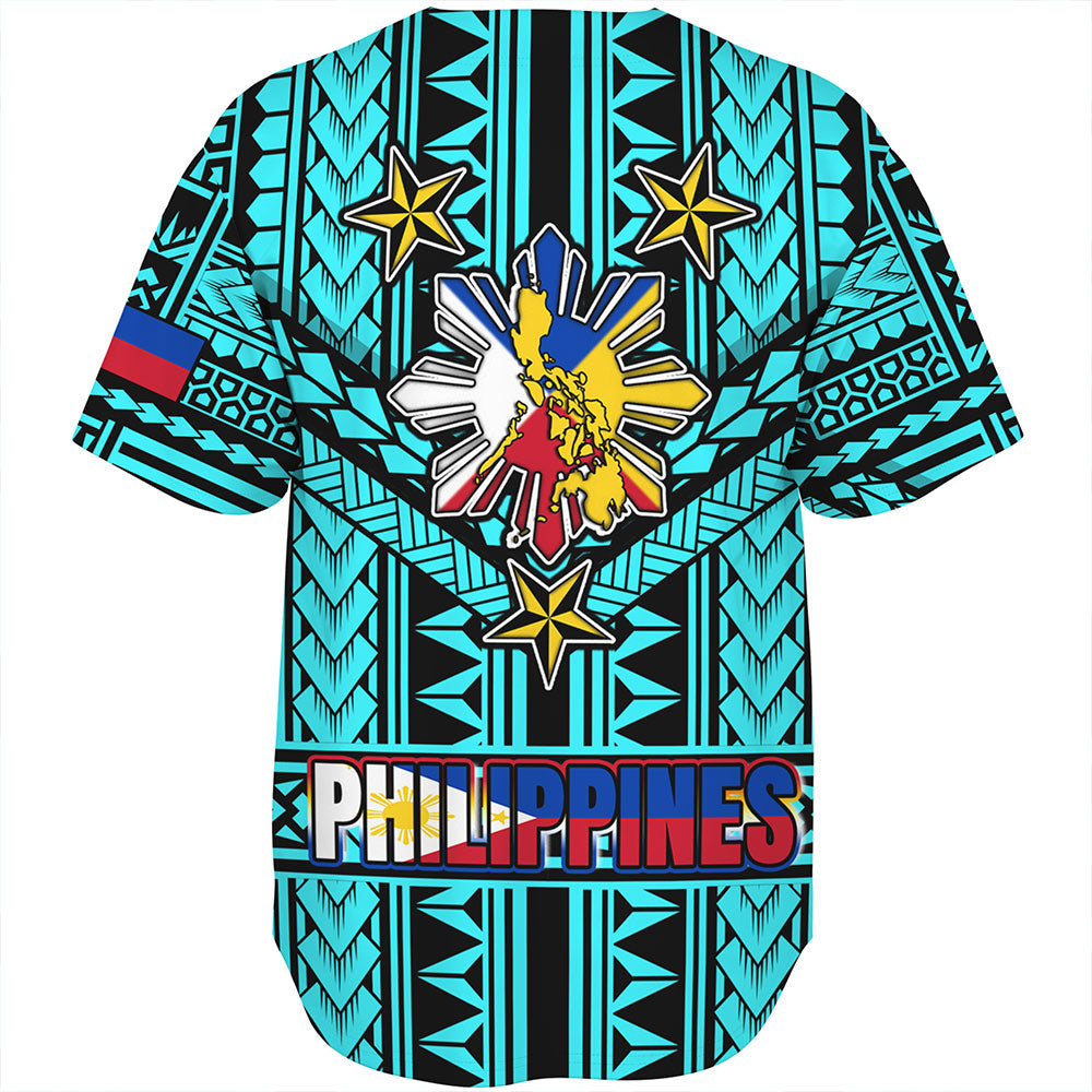 Philippines Baseball Shirt - Filipino Sun And Stars Tribal Tattoo Patterns Style