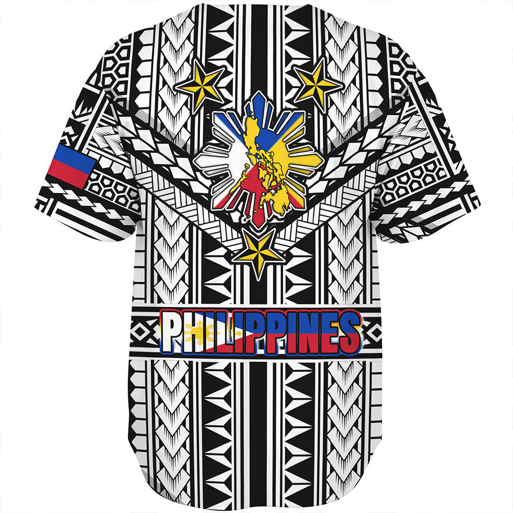 Philippines Baseball Shirt - Filipino Sun And Stars Tribal Tattoo Patterns Style
