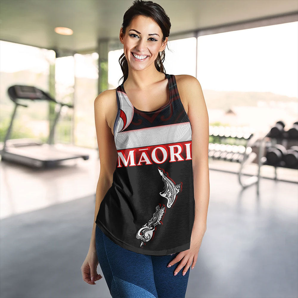 New Zealand Women Tank - Maori Face And Flag Patterns