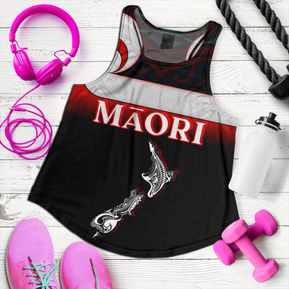 New Zealand Women Tank - Maori Face And Flag Patterns