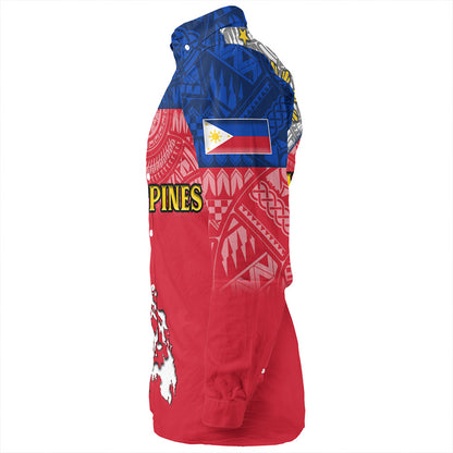 Philippines Long Sleeve Shirt - Philippines Map And Flag Color Style