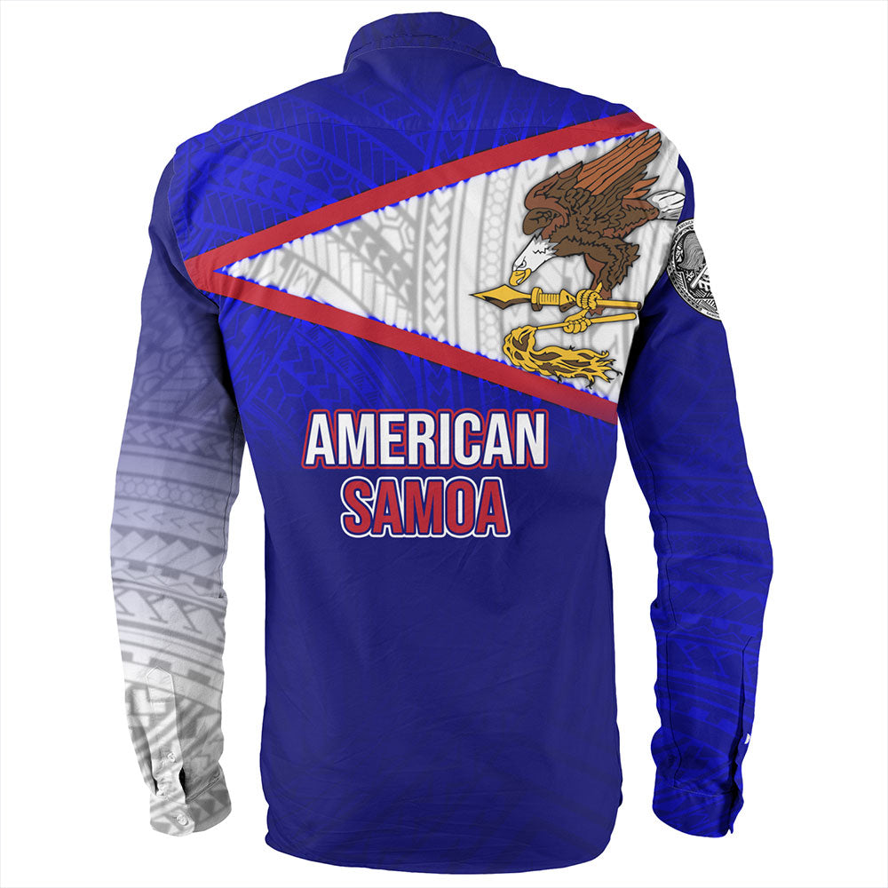 American Samoa Long Sleeve Shirt - American Samoa Flag Color With Traditional Patterns