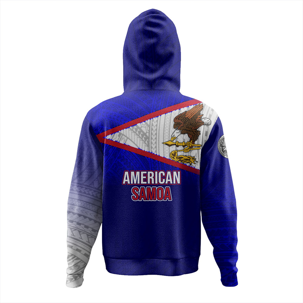 American Samoa Hoodie - American Samoa Flag Color With Traditional Patterns