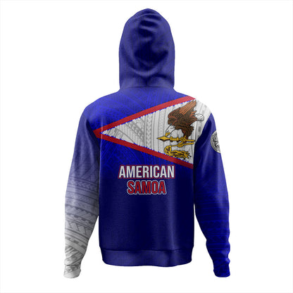 American Samoa Hoodie - American Samoa Flag Color With Traditional Patterns
