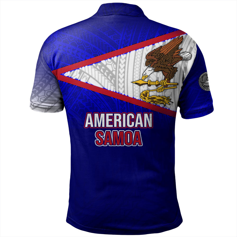 American Samoa Polo Shirt - American Samoa Flag Color With Traditional Patterns