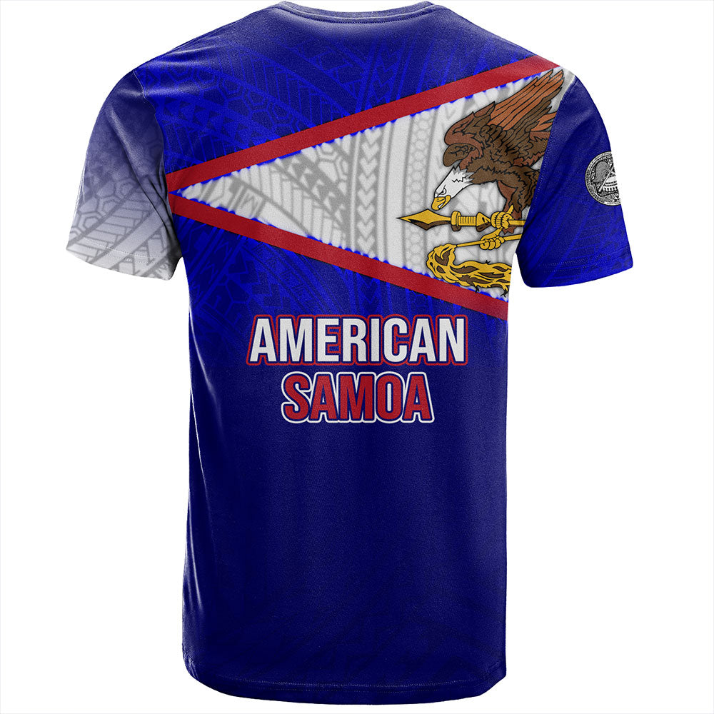 American Samoa T-Shirt - American Samoa Flag Color With Traditional Patterns