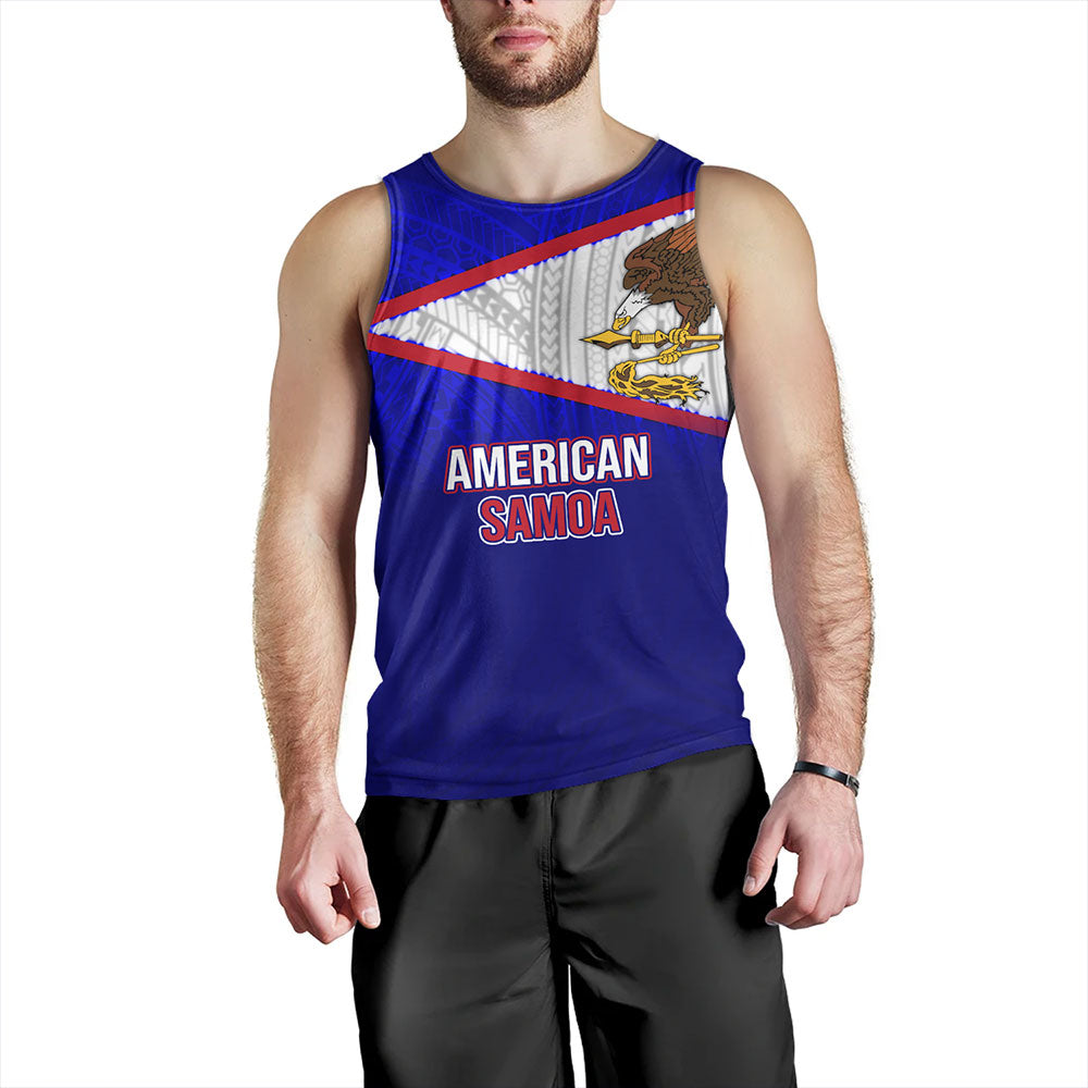 American Samoa Tank Top - American Samoa Flag Color With Traditional Patterns