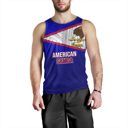American Samoa Tank Top - American Samoa Flag Color With Traditional Patterns
