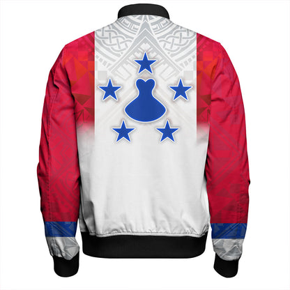 Austral Islands Bomber Jacket Flag Color With Traditional Patterns