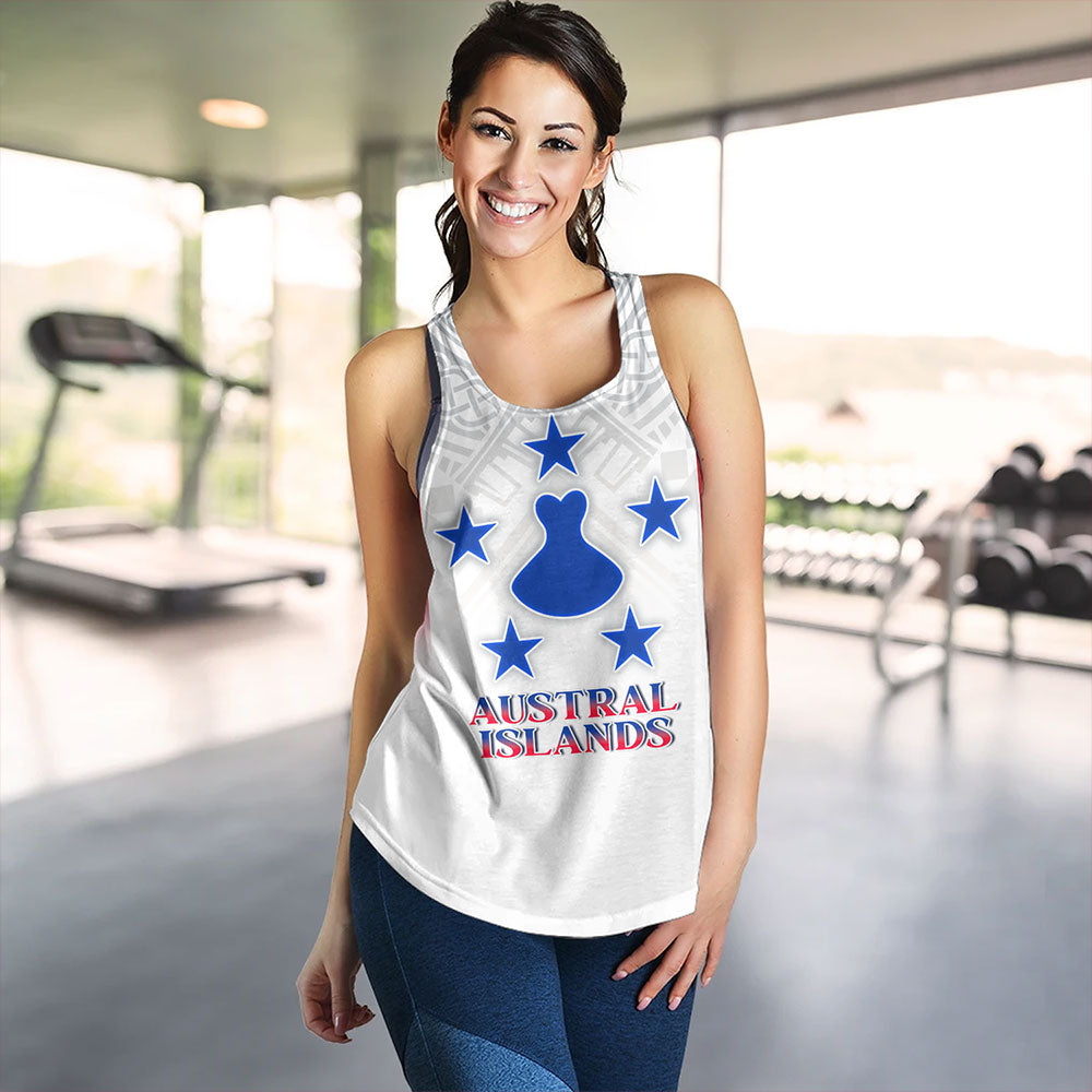 Austral Islands Women Tank Flag Color With Traditional Patterns