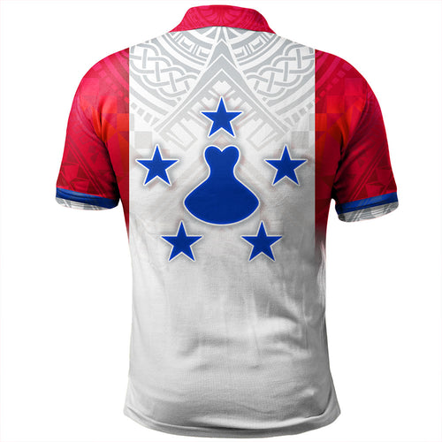 Austral Islands Polo Shirt Flag Color With Traditional Patterns