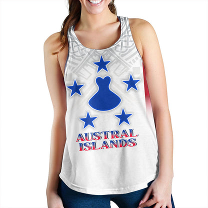 Austral Islands Women Tank Flag Color With Traditional Patterns