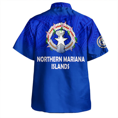 Northern Mariana Islands Hawaiian Shirt - Flag Color With Traditional Patterns