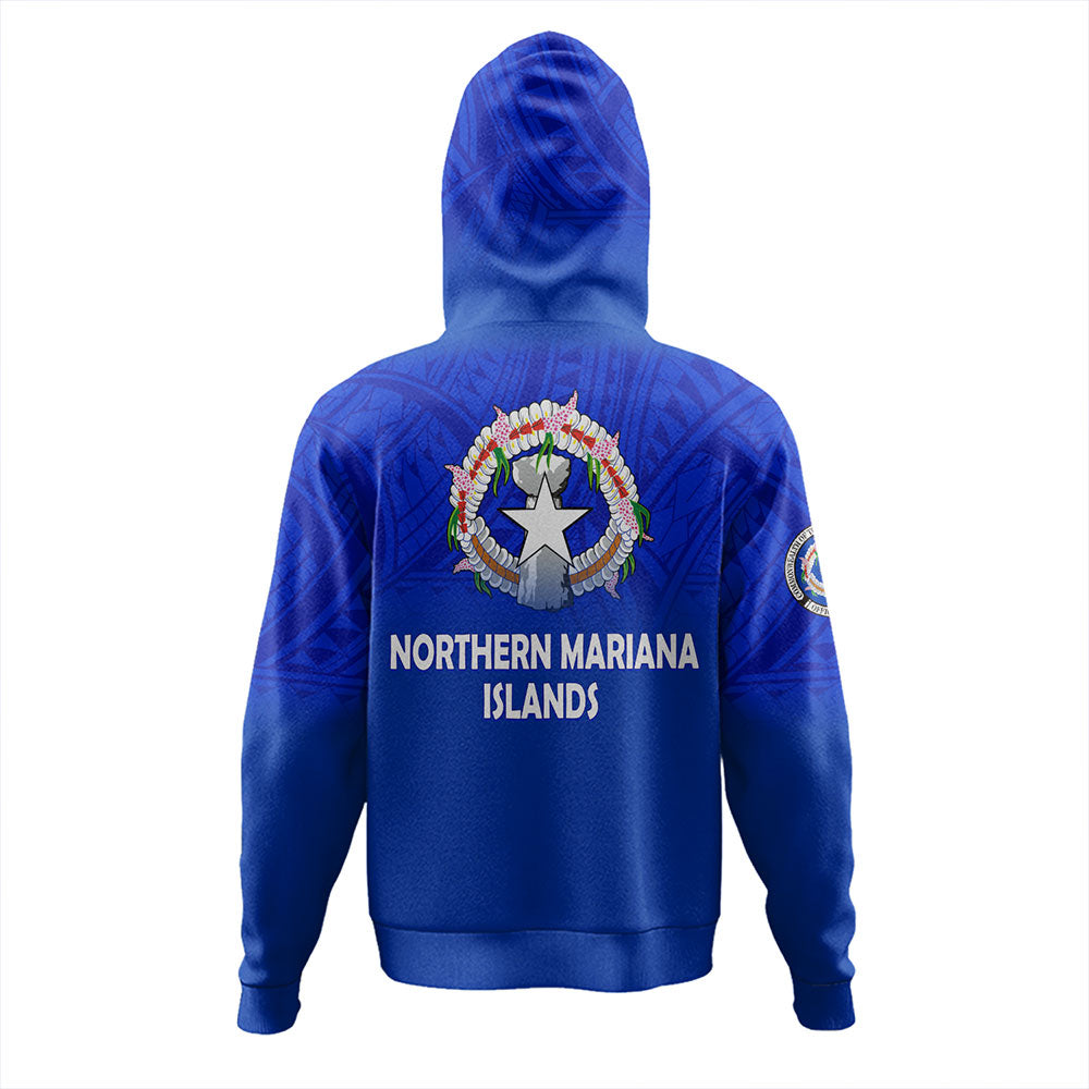 Northern Mariana Islands Hoodie - Flag Color With Traditional Patterns