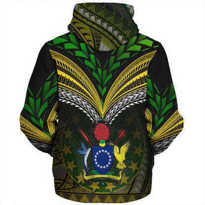 Cook Islands Sherpa Hoodie Flag Color With Traditional Patterns