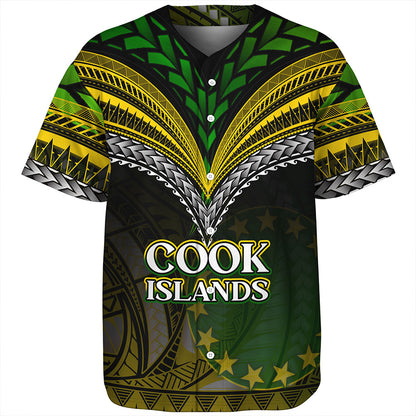 Cook Islands Baseball Shirt Flag Color With Traditional Patterns