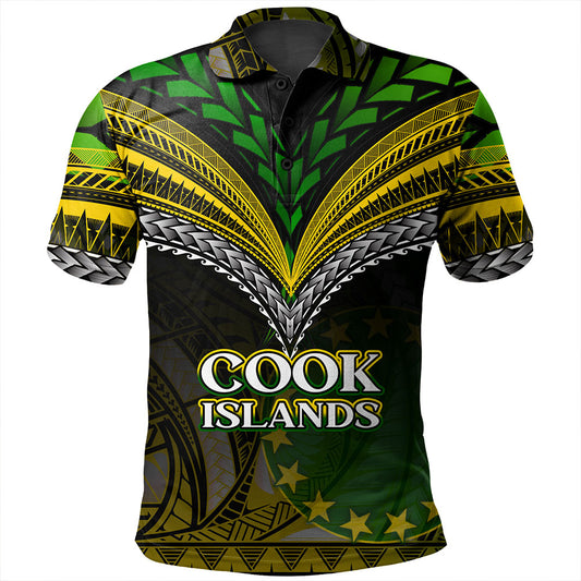 Cook Islands Polo Shirt Flag Color With Traditional Patterns