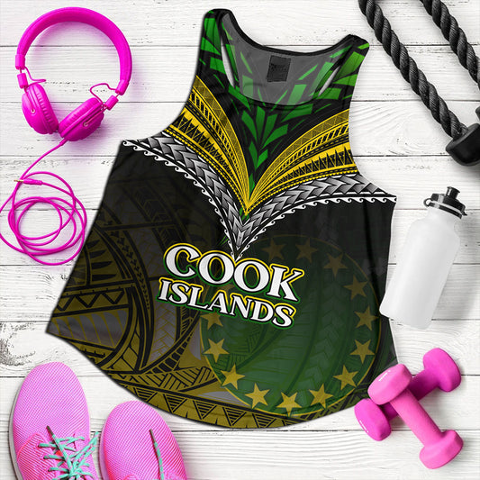 Cook Islands Women Tank Flag Color With Traditional Patterns