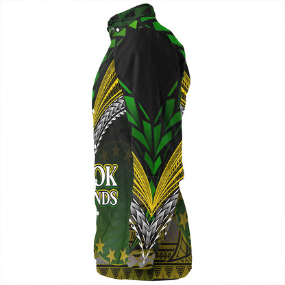 Cook Islands Long Sleeve Shirt Flag Color With Traditional Patterns