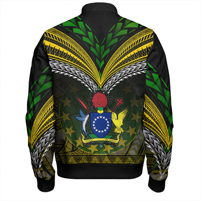 Cook Islands Bomber Jacket Flag Color With Traditional Patterns