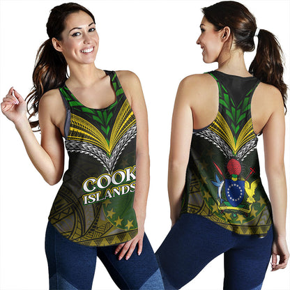 Cook Islands Women Tank Flag Color With Traditional Patterns