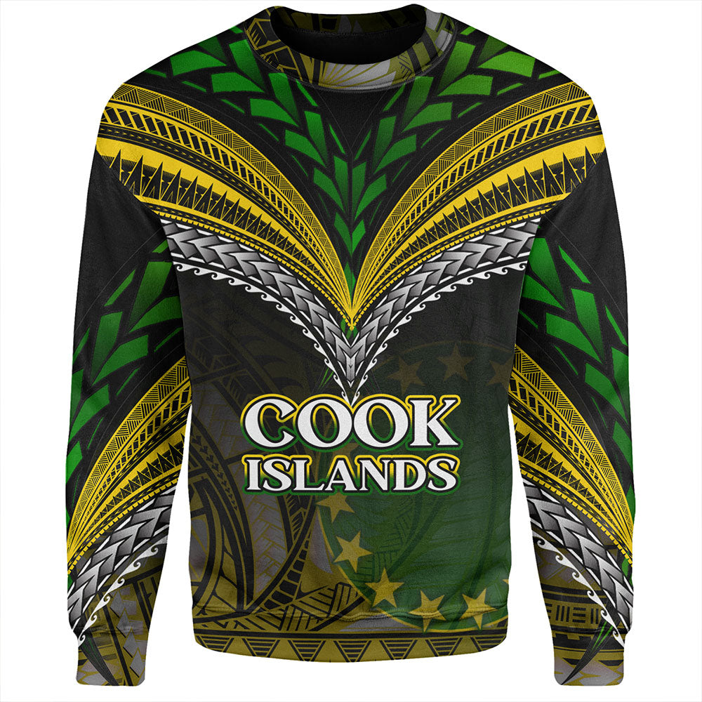 Cook Islands Sweatshirt Flag Color With Traditional Patterns