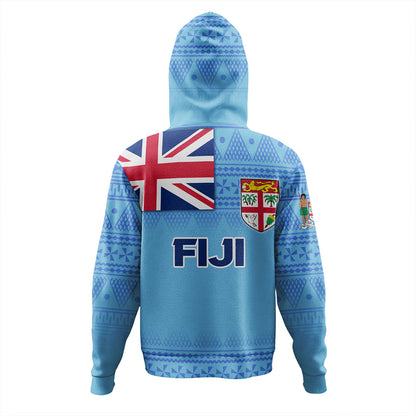 Fiji Hoodie - Flag Color With Traditional Patterns