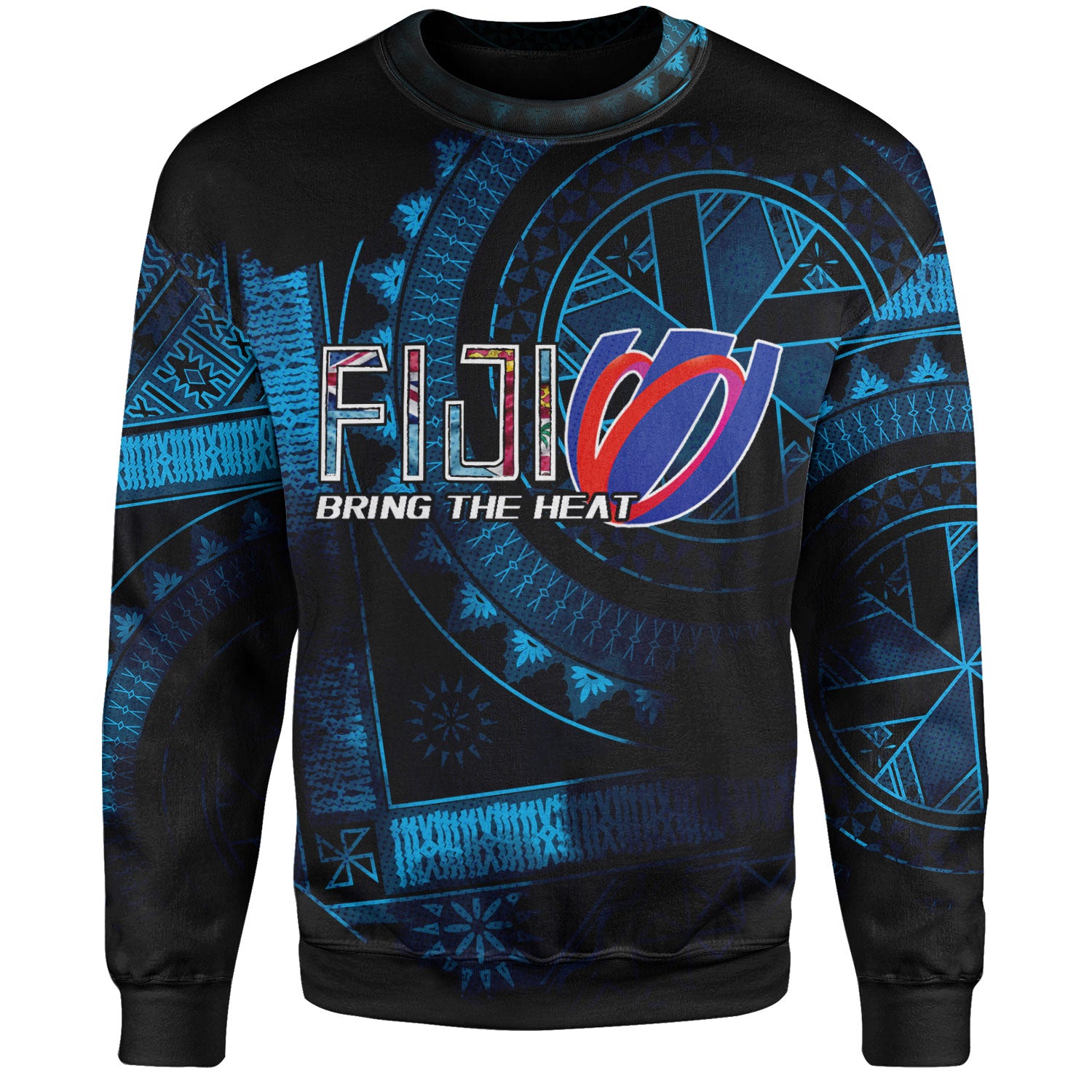 Fiji Custom Personalised Sweatshirt Bring The Heat Rugby Cup