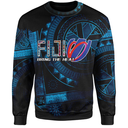 Fiji Custom Personalised Sweatshirt Bring The Heat Rugby Cup