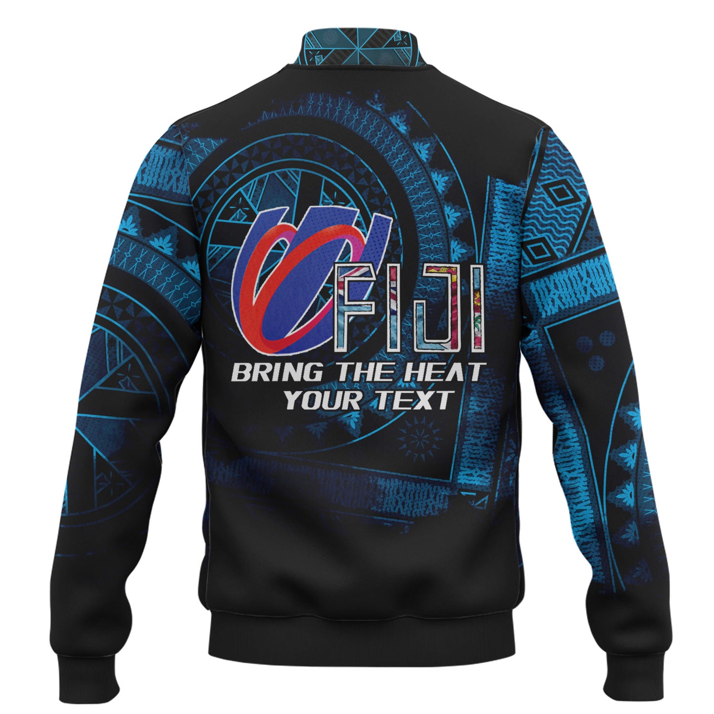 Fiji Custom Personalised Baseball Jacket Bring The Heat Rugby Cup
